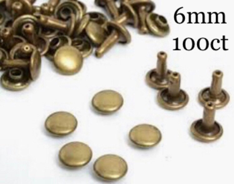 Remaches de bronce para cuero 100ct 4mm 6mm 8mm Pequeños remaches de bronce  con tapa Envío rápido desde EE. UU. 1 -  México