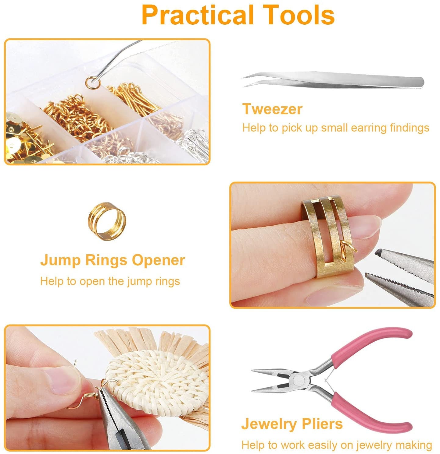 TOSEERY Earring Making Kit, 2450Pcs Earring Making Supplies Kit with Earring Hooks, Earring Posts and Backs, Jump Rings for Jewelry Making, Adult Unisex, Size