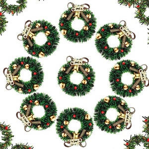 Christmas Wreaths Mini Christmas Wreaths for Christmas Villages, Dollhouses, Giftwrap, and Christmas Decor P image 6