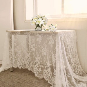 Lace Tablecloth - 10ft Reception Tablecloth - Romantic Wedding Table Party Decorations - Wedding tablecloth - Elegant decor -P