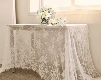 Lace Tablecloth - 10ft Reception Tablecloth - Romantic Wedding Table Party Decorations - Wedding tablecloth - Elegant decor -P