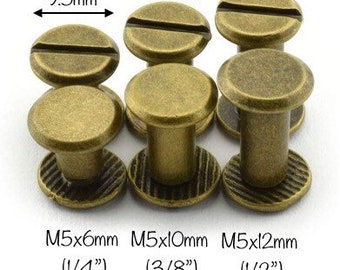 Chicago Screw Rivets - M5x6mm 10mm 12mm - Easy to use great for tags! -1