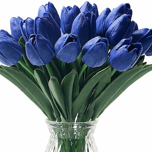 Tulip Flowers Tulips Real Touch Tulips Artificial Flowers Floral Stems Artificial Tulips P Blue