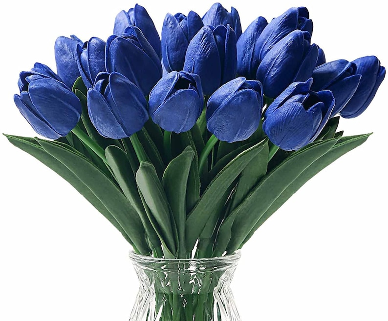 Tulip Flowers Tulips Real Touch Tulips Artificial Flowers Floral Stems Artificial Tulips P Blue