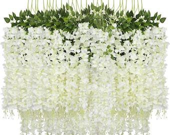 Wisteria Hanging Flowers - Silk Flower Stems - Wedding Wisteria Floral Stems -P