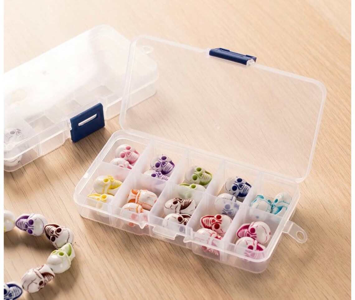 10 Compartment Adjustable Box Organizer for Jewelry Beads Etsy