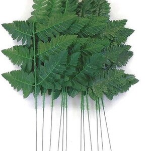 Fern Artificial Silk Leaves 16 Great for Wreaths Flower Arrangements Home Decor image 2