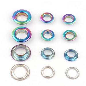 50ct Rainbow Grommets 4mm, 5mm, and 10mm Rainbow Eyelets in Bulk 5 image 4