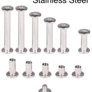 Stainless Steel Chicago Screw Rivets - multiple sizes - Easy install! No tools required! Perfect for tags -4