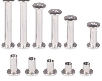 Stainless Steel Chicago Screw Rivets - multiple sizes - Easy install! No tools required! Perfect for tags -4