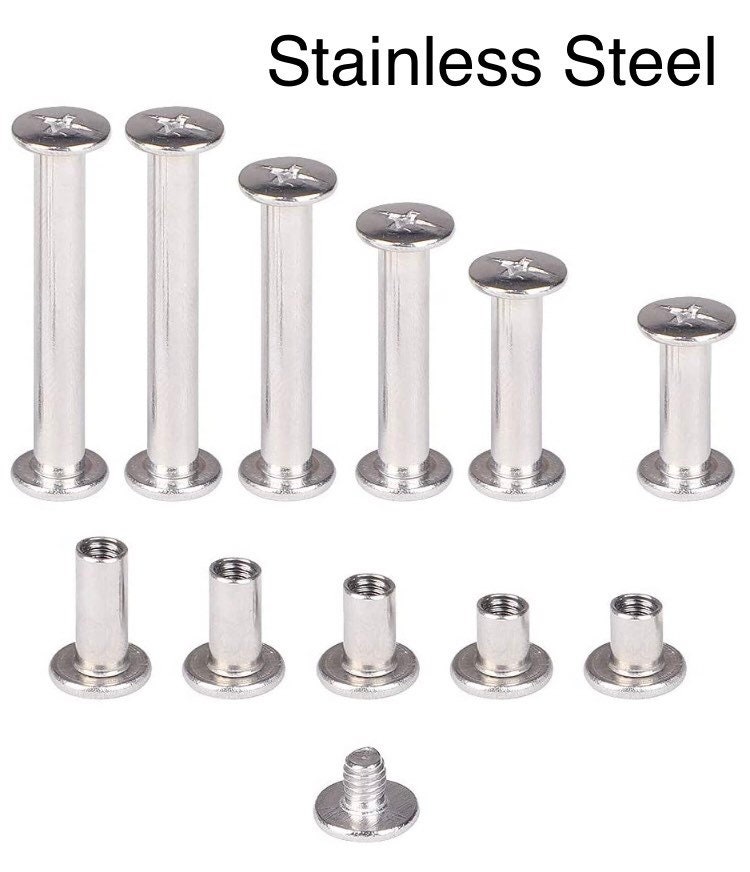 Stainless Steel Chicago Screw Rivets Multiple Sizes Easy Install No Tools  Required Perfect for Tags 4 