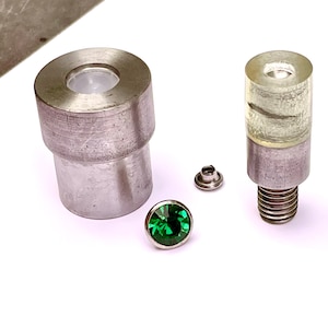 Crystal Rivet Dies for Hand Press - Dies for Setting Rivets, Grommets, and Snaps - Press Sold Separately