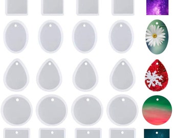 20pc Pendant Tray - Silicone Resin Pendant Molds