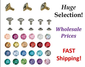 Glass Rhinestone Rivets 50ct - Low Prices - Large Selection - Premium Quality -3