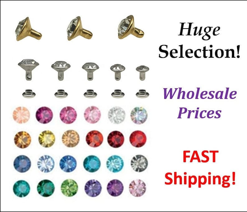 Wholesale 6mm Crystal Rhinestone Rivets Low Prices Large Selection Premium Quality P image 1