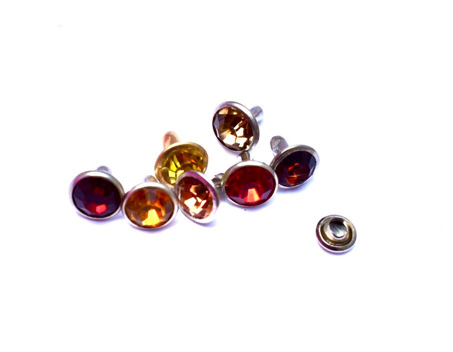 Gem Rivet Autumn Mix Crystal Rivets 50ct Rhinestone Rivets - 4mm 6mm 8mm Gray ...