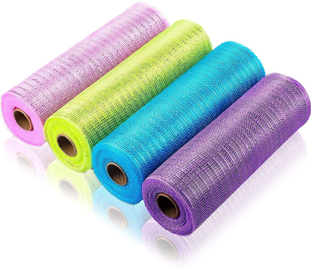 Spring Ribbon Metal Spring Ribbon - 10” Mesh Metallic Spring Ribbon for Wreaths, Decor, and ...