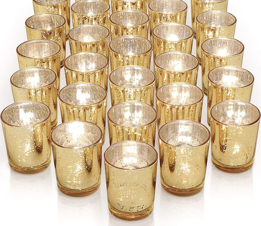 Votive Candle Holders - Speckled Glass Tealight Candle Holder - Romantic Wedding Table Bridal ...