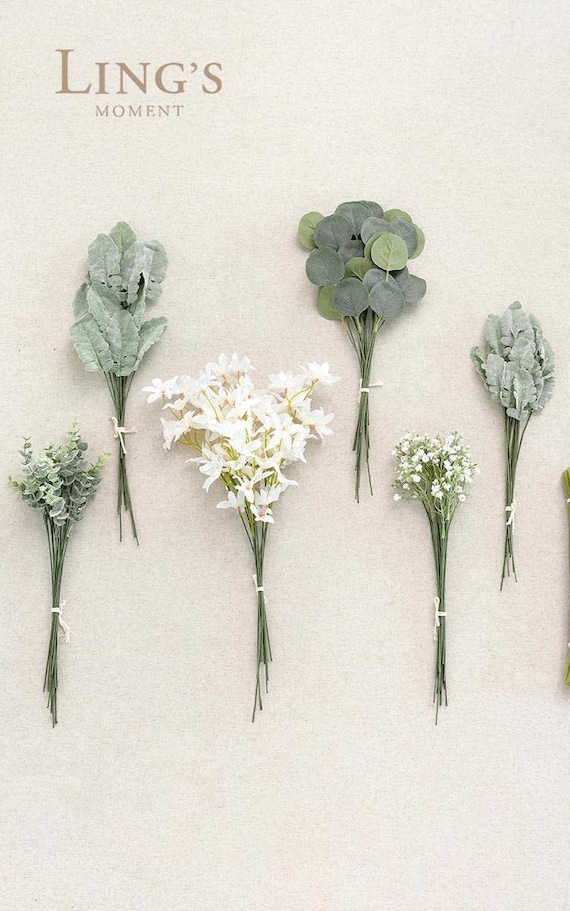 Floral Greenery Filler Stems for Bouquets Do It Yourself Bridal Bouquet  Green Floral Stems 20ct Mixed Greenery Stems 