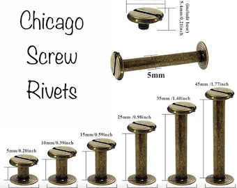 Remaches tipo Chicago de 5 mm a 45 mm: ¡fáciles de instalar! ¡No se necesitan herramientas! -P