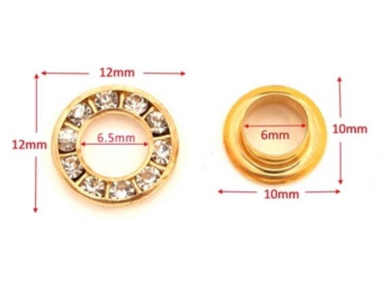 6mm 1/4 Crystal Eyelets Crystal Grommets P image 5