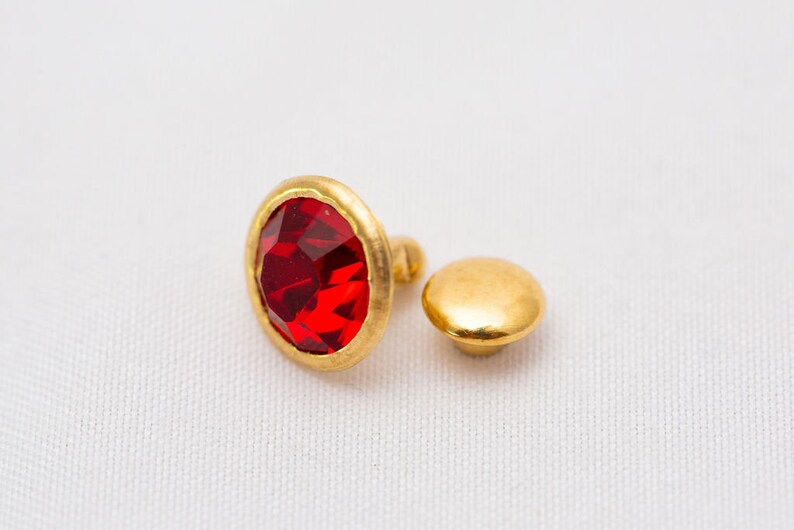 Gem Rivet Rhinestone Rivets 8mm Crystal Rivets Siam Gem Rivets for - Etsy