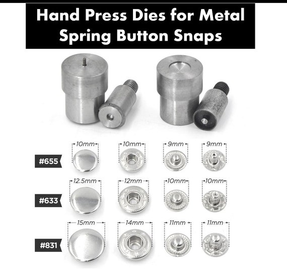 Spring Snap Button Dies for Hand Press Dies for Setting 655, 633, Metal  Snaps 