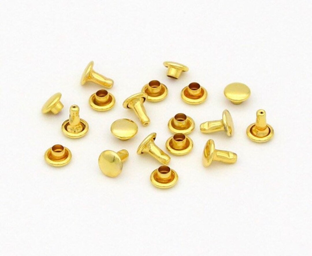 Double Cap Rivets - 1,000 Pack Nickel Plate / Large from Tandy Leather