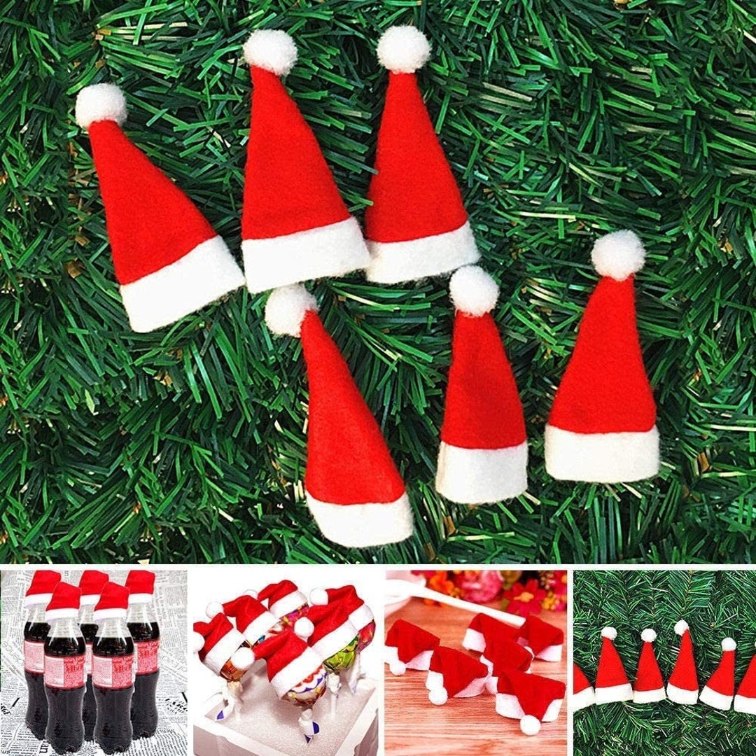 Mini Santa Hats - 20ct Santa Hats for Lollipops, Wine Bottles, Dolls ...