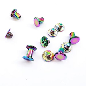 Rivetti a vite Rainbow Chicago - M5x6mm e M5x10mm - Facili da usare, ottimi per le etichette! -P