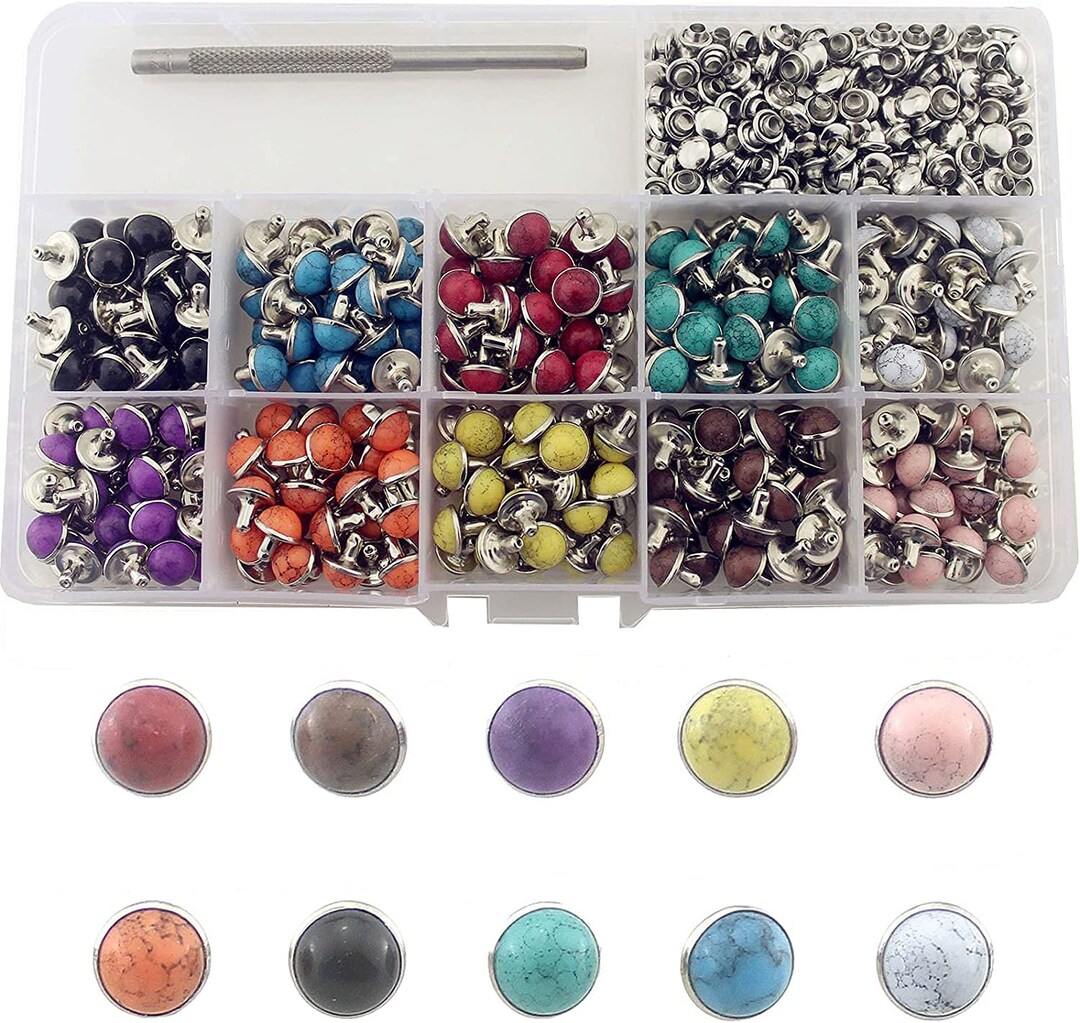 Red Rivet Kit Colored Turquoise Rivet Kit - 320 Sets of 8mm Dome Rivets With Hole ...