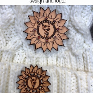 Custom logo handmade leather tags for crochet and knits -1