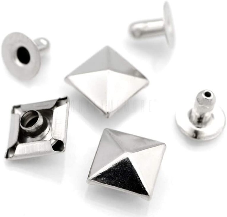 Pyramid Rivets - 10mm Square Rivets for Leather - Pyramid Studs - Biker ...