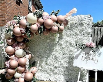 Witte bloemenwandpanelen (24"x16") | DIY Flower Wall Panels voor achtergrondboeket Wedding Party Home Decor