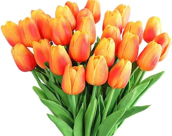 Tulip Flowers - Tulips - Real Touch Tulips - Artificial Flowers - Floral Stems - Artificial Tulips -P