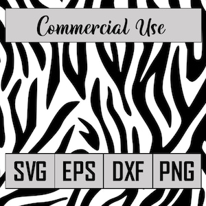 May include: Black and white zebra print seamless pattern digital download. Commercial use allowed. Includes SVG, EPS, DXF, and PNG file formats.