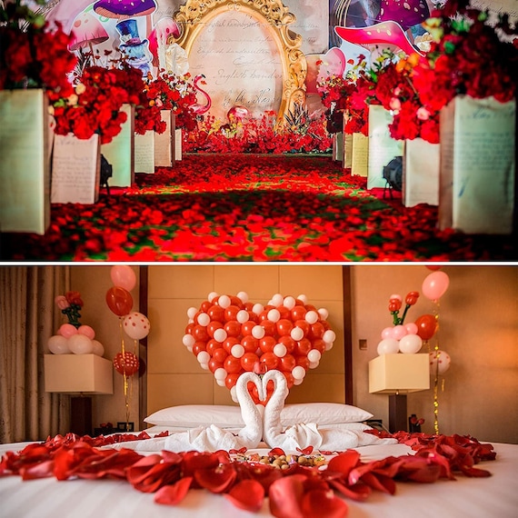 3000 Pcs Silk Rose Petals,Red Rose Flower Petals Decorations, Fake Rose  Petals Roses Artificial Flowers Petals for Wedding, Valentine's Day,  Romantic