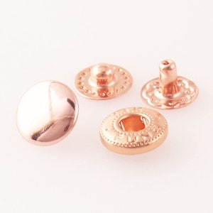 Rainbow Metal Snaps, Rose Gold Spring Snap Buttons 12.5mm Snap Button 633 831 655 Snaps 1 image 9