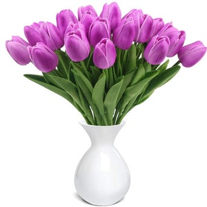 Tulip Flowers Tulips Real Touch Tulips Artificial Flowers Floral Stems Artificial Tulips P Deep Violet