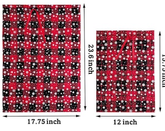 JijAcraft Christmas Foil Gift Bags: 20Pcs Christmas Foil Drawstring Bags, 8 Patterns Xmas Gift Wrapping Bag, 4 Sizes Large Medium Small Xmas Bag For Present Wrapping, Party Favours, Decoration - View #3