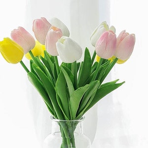 Tulpen Frühlingsblumen - Tulpen - Real Touch Tulpen - Künstliche Blumen - Florale Stiele - Künstliche Tulpen -3