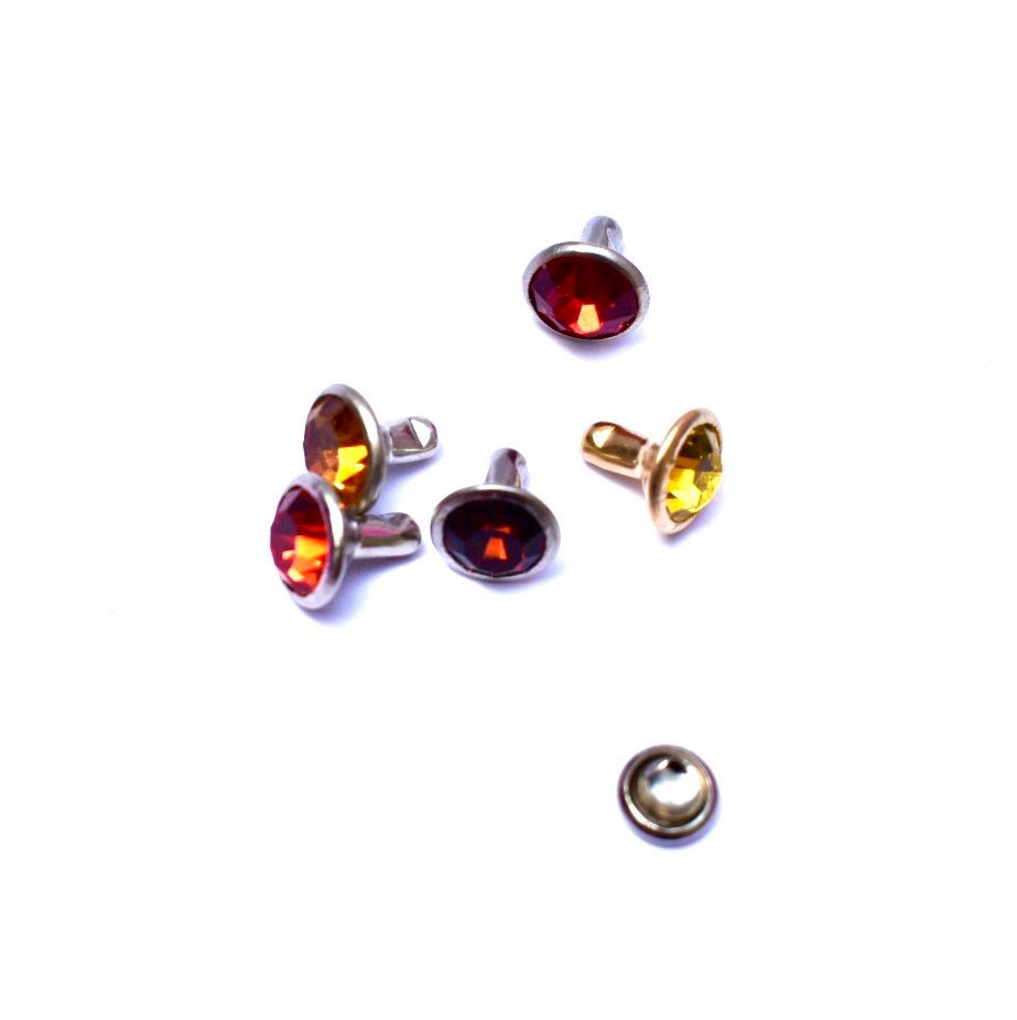 Gem Rivet Autumn Mix Crystal Rivets 50ct Rhinestone Rivets - 4mm 6mm 8mm Gray ...