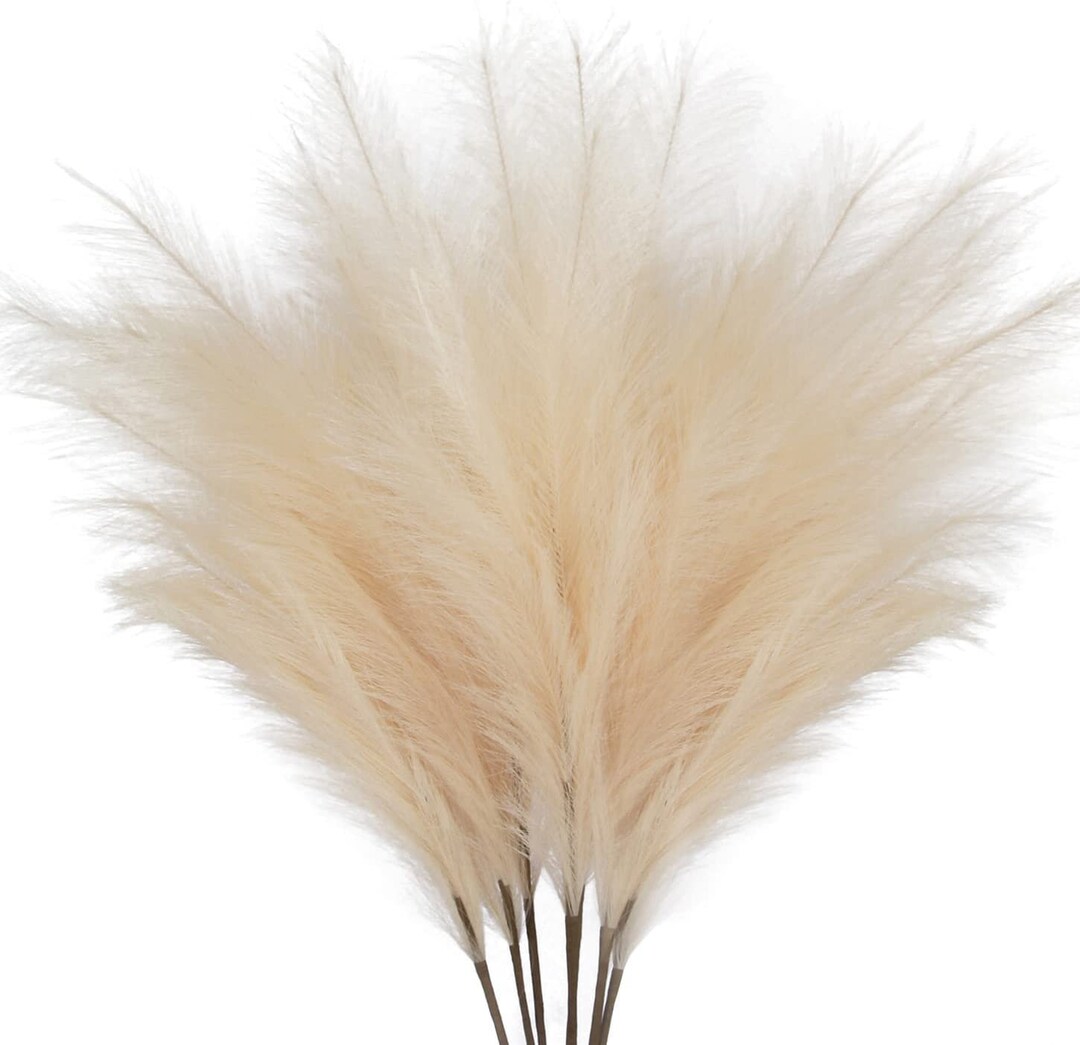 Pampas Grass Feathers for Tall Vases 3.1ft Grass Reed Stems Fluffy Faux