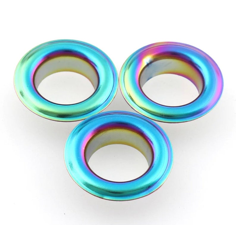 50ct Rainbow Grommets 4mm, 5mm, and 10mm Rainbow Eyelets in Bulk 5 image 3