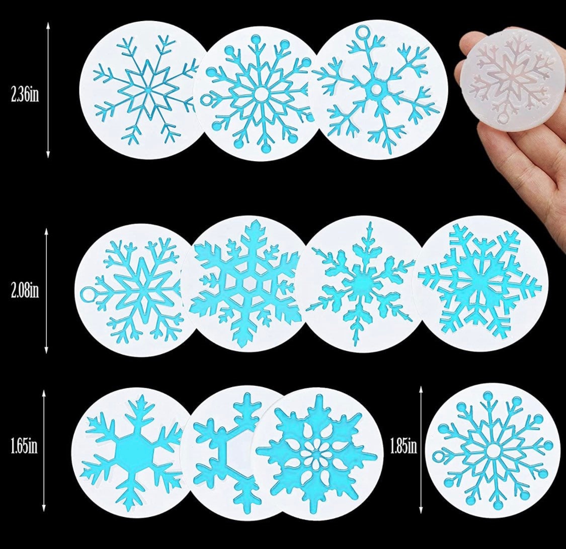 11pc Snowflake Mold Winter Resin Molds Christmas Silicone - Etsy