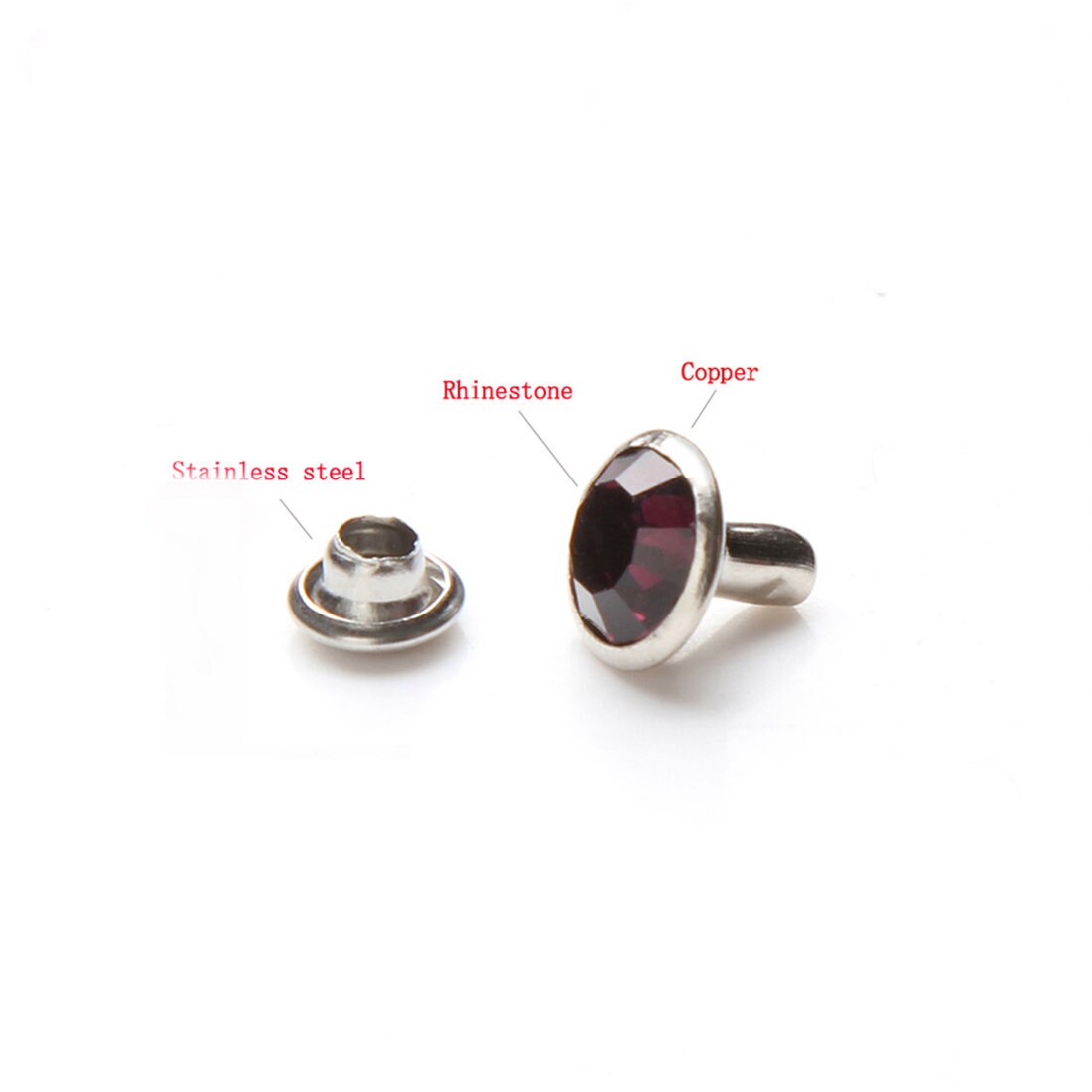 Gem Rivet Amethyst Crystal Rivets 8mm 6mm 4mm Crystal Rivets Gem | Etsy