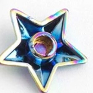 Rainbow Star Rivets - Decorative Rivets - Rainbow Metal Hardware - 10ct -P image 3