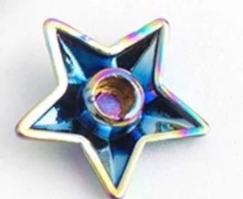 Rainbow Star Rivets - Decorative Rivets - Rainbow Metal Hardware - 10ct -P image 3