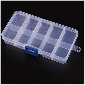 10 compartment adjustable box organizer for jewelry, beads, rivets, and trinkets image 1