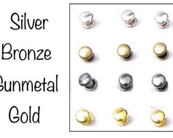 4mm Rivets - 100ct - Silver - Gold - Bronze - Gunmetal - Rose Gold - Rainbow - Rivet Tools -3